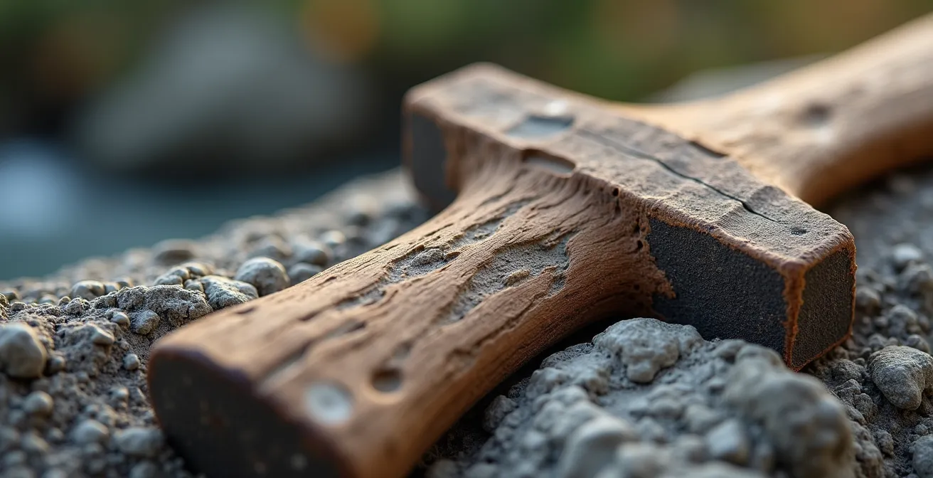Détail macro de matières naturelles alpines évoquant l'authenticité